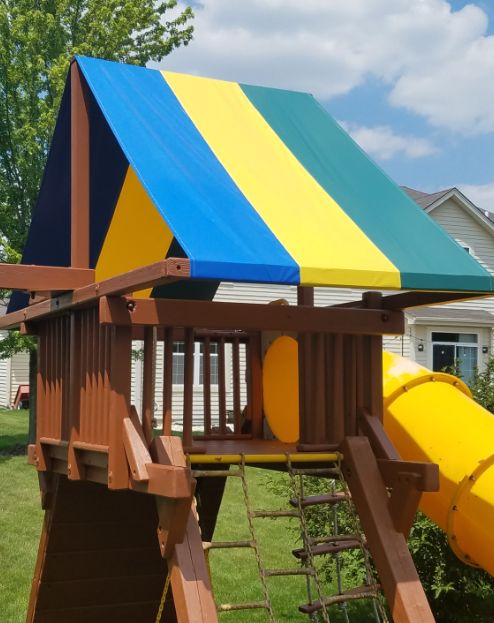 Blue and Yellow 52 x 89 Inch Squirrel Products Tarp Canopy Shade Replacement for Playground Swing Set 