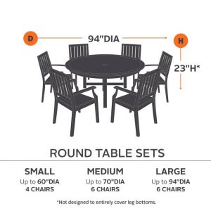 Round Table and Chair Dimensions for Patio Furniture Covers