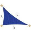 Sunbrella LG Rt Angle Triangle Pacific Blue 1