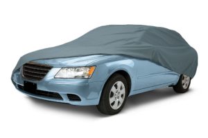 Car Cover Installed on a Mid Size Car