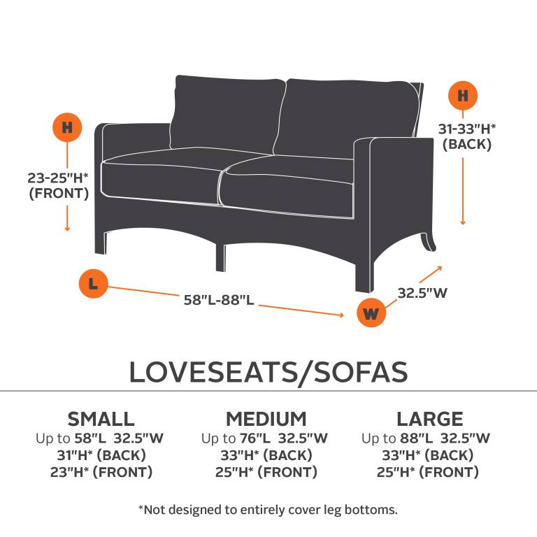 Loveseat Dimensions for Patio Furniture Covers